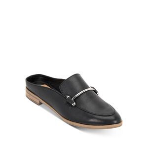 DOLCE VITA Womens Black Bar Cheri Round Toe Block Heel Slip On Leather Mules 6 M